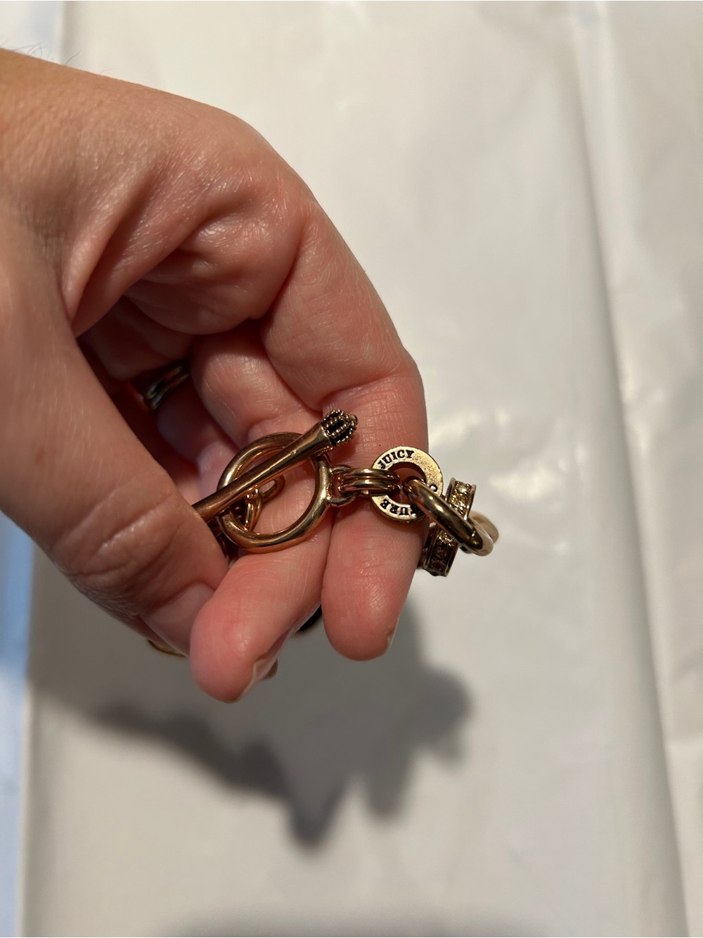 Vintage Juicy Couture rose gold Chunky Link Bracelet - Picture 3 of 6